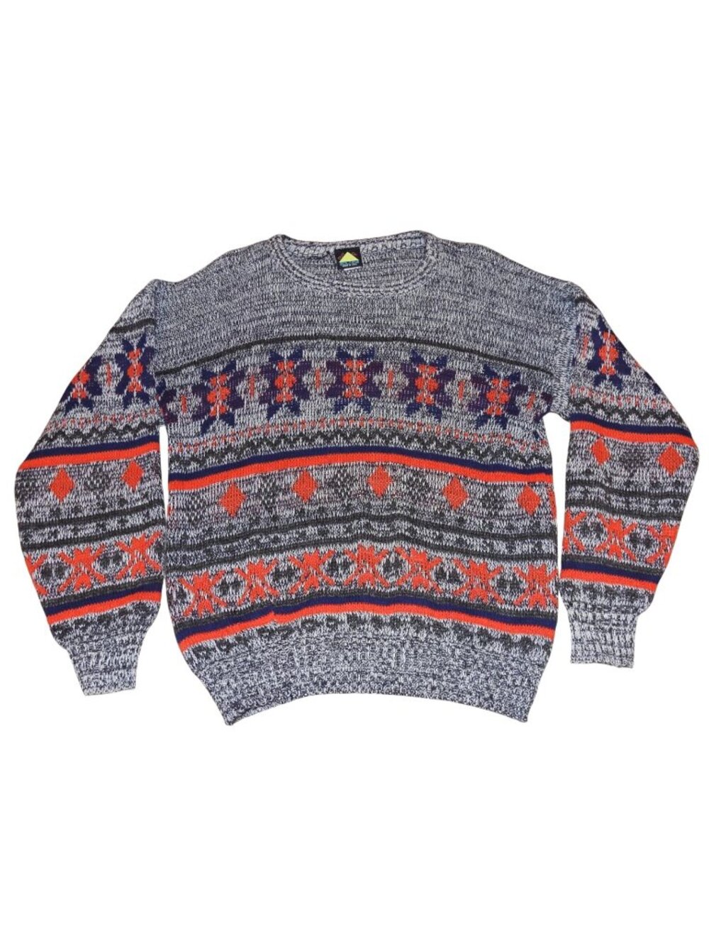 Vintage 90s Out of Bounds Fair Isle Crew Neck Pullover Sweater Large Made in USA